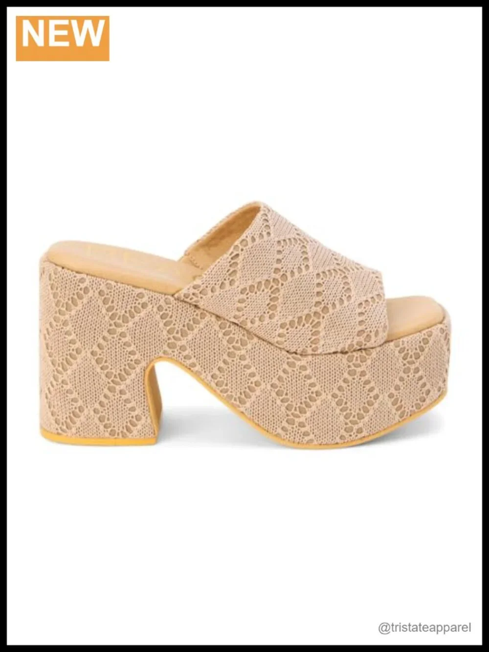 Raffia Ankle Strap Platform Sandals Square Toe Slip On Casual 4.25 Inch Heel
